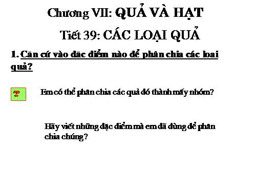 Bài 32. Các loại quả