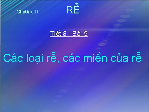 Bài 9. Các loại rễ, các miền của rễ