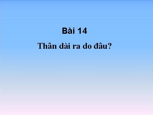 Bài 14. Thân dài ra do đâu ?