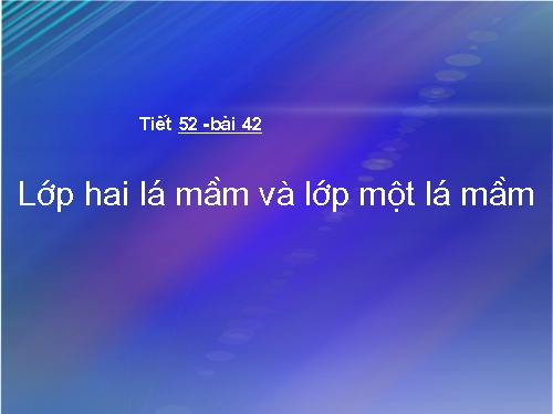 Bài 42. Lớp Hai lá mầm và lớp Một lá mầm