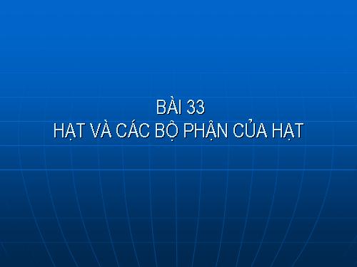 Bài 33. Hạt và các bộ phận của hạt