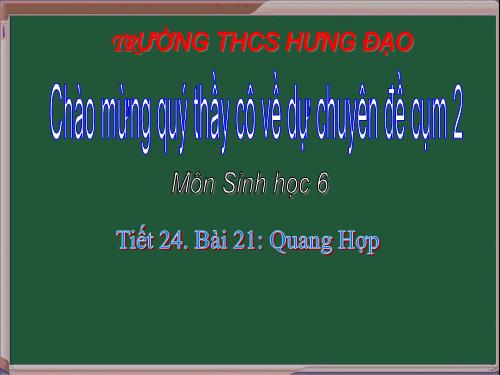 Bài 21. Quang hợp