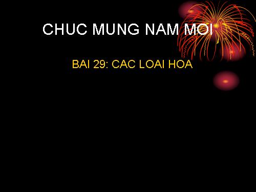 Bài 29. Các loại hoa