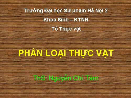 phan loai thuc vat