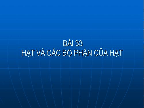 Bài 33. Hạt và các bộ phận của hạt