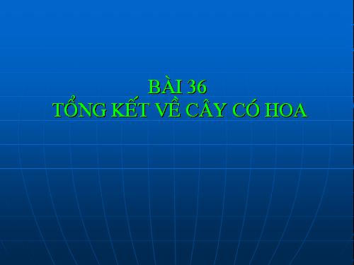 Bài 36. Tổng kết về cây có hoa