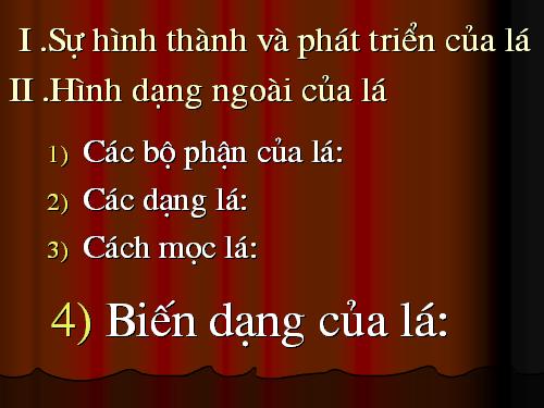 Bài 25. Biến dạng của lá