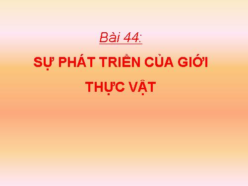 Bài 44. Sự phát triển của giới Thực vật