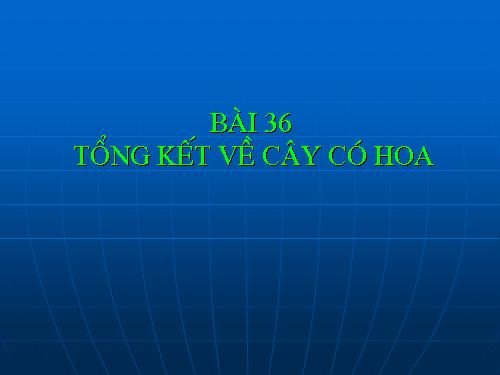 Bài 36. Tổng kết về cây có hoa