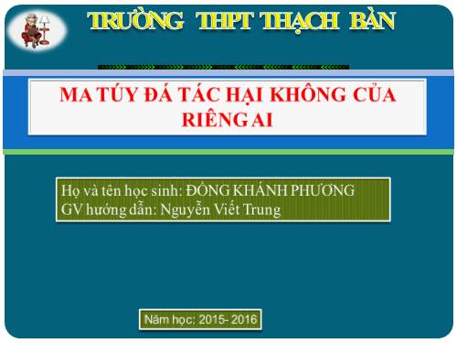 BÌA THI VẬN DỤNG KIẾN THỨC LIÊN MÔN-MA TÚY ĐÁ.