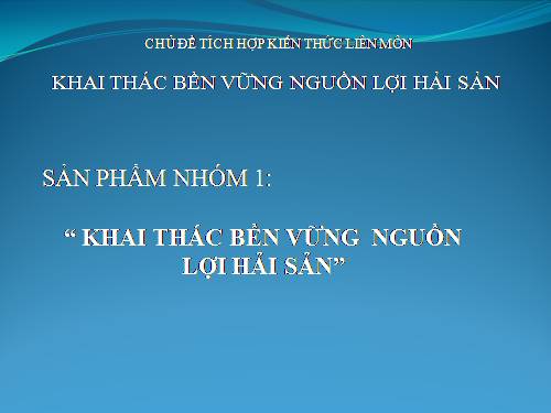 Khai thác bền vững hải sản