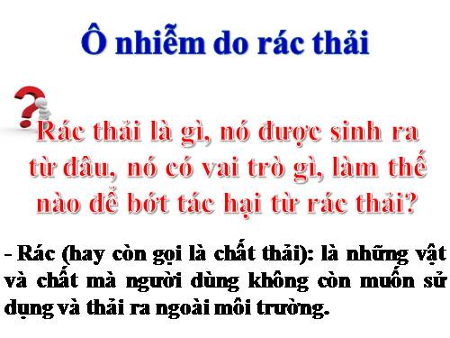 Báo cáo nhóm 3 về ô nhiễm rác thải