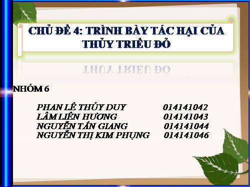 tác hại của thủy triều đỏ