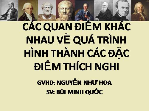 các quan điểm khác nhau về quá trình hình thành các đặc điểm thích nghi