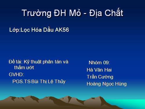 Kỹ thuật phân tán và thấm ướt