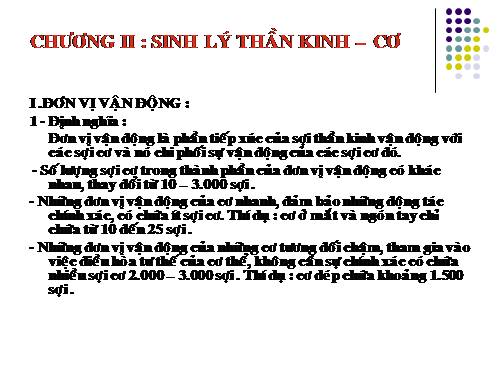 Sinh lý thần kinh cơ