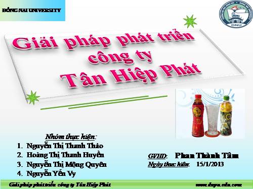 Giải pháp phát triển công ty THP