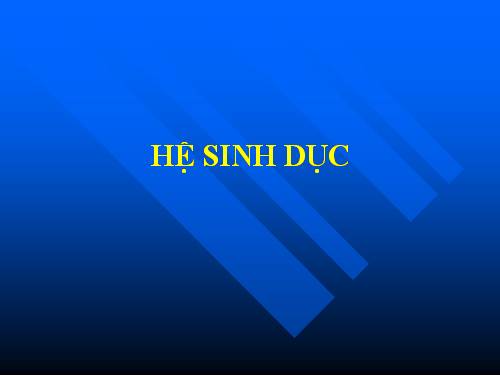 Hệ sinh dục