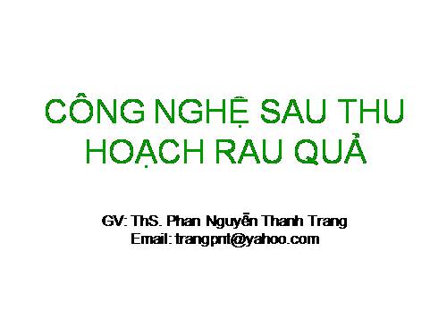 công nghệ sau thu hoạch rau quả