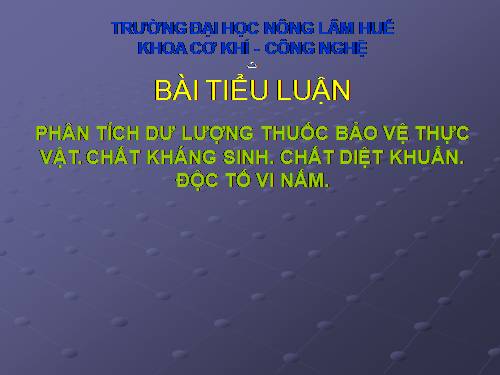 phân tích dư lương thuốc bảo vệ thực vật