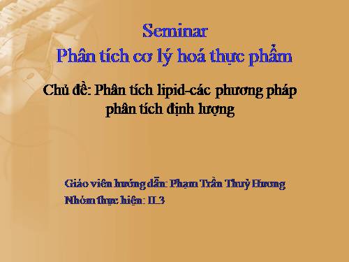 phân tích cơ lý hóa thực phẩm