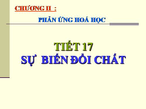 sự biến đổi chất