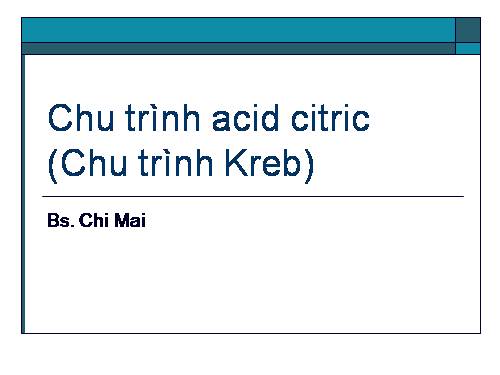 Chu trình Citric