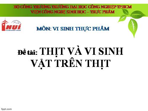 slide: thịt và các vi sinh vật trên thịt