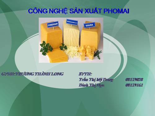 cong nghe san xuat pho mai