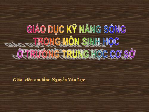 Giao duc ki nang song qua mon sinh hoc THCS