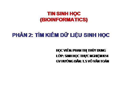 TIN SINH HỌC P40