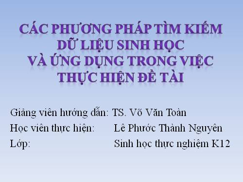 TIN SINH HỌC P28