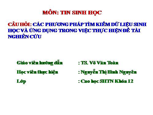 TIN SINH HỌC P23