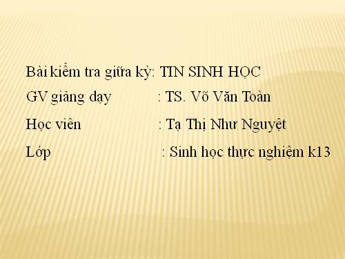 TIN SINH HỌC P17