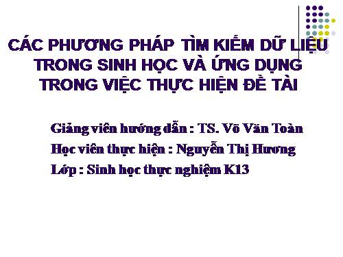 TIN SINH HỌC P13