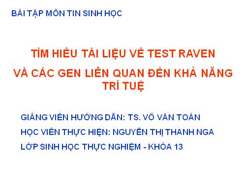 TIN SINH HỌC P8