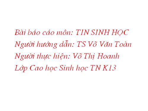 TIN SINH HỌC P5