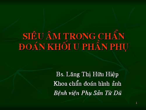 Siêu âm chẩn đoán u buồng trứng