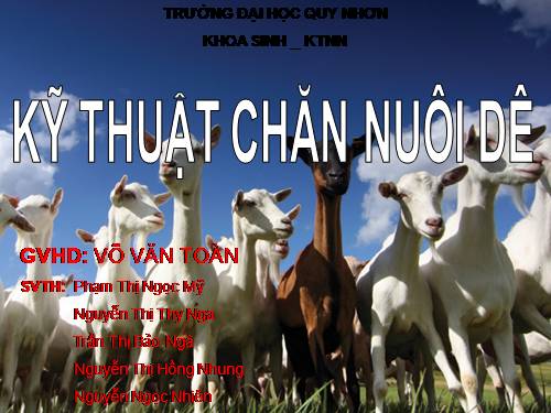 Kỹ thuật nuôi Dê P2