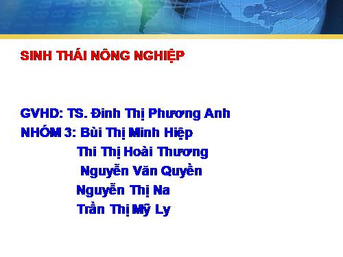 sinh thái nông nghiệp