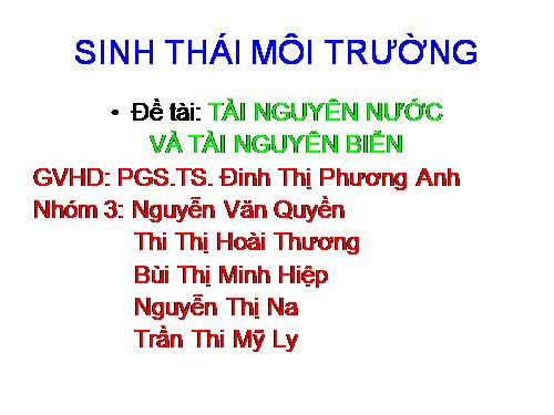 tài nguyên nước và tài nguyên biển