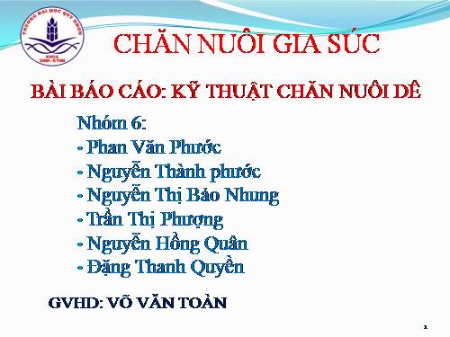 Kỹ thuat nuoi De