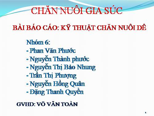 báo cáo kỹ thuật chăn nuôi dê