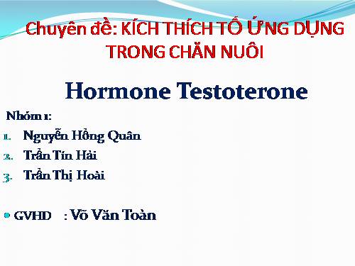 kích thích tố ứng dụng trong chăn nuôi-hormone testoterone