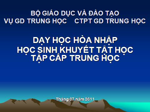 Day hoc hoa nhap - Khuyết tật học tập