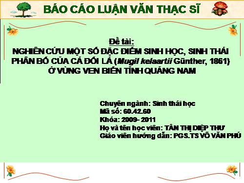 Đặc điểm sinh học của cá