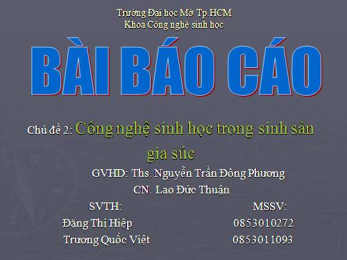 công nghệ sinh học hỗ trợ sinh sản gia súc