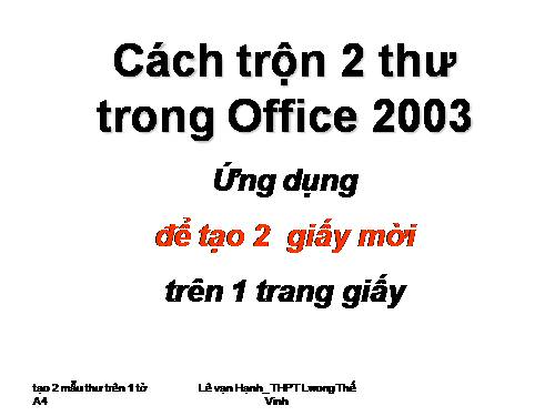 trộn thư trong word 2003