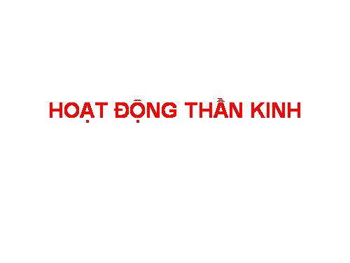 HOẠT ĐỘNG THẦN KINH