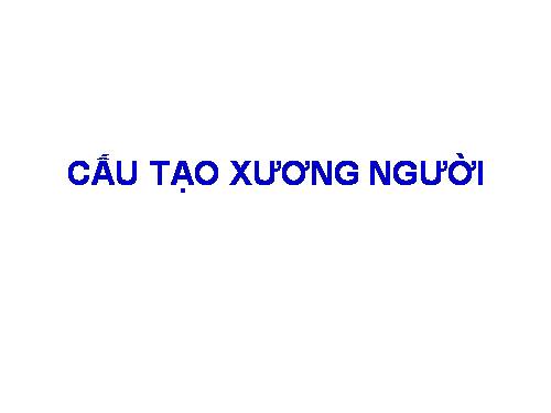 CẤU TẠO XƯƠNG NGƯỜI